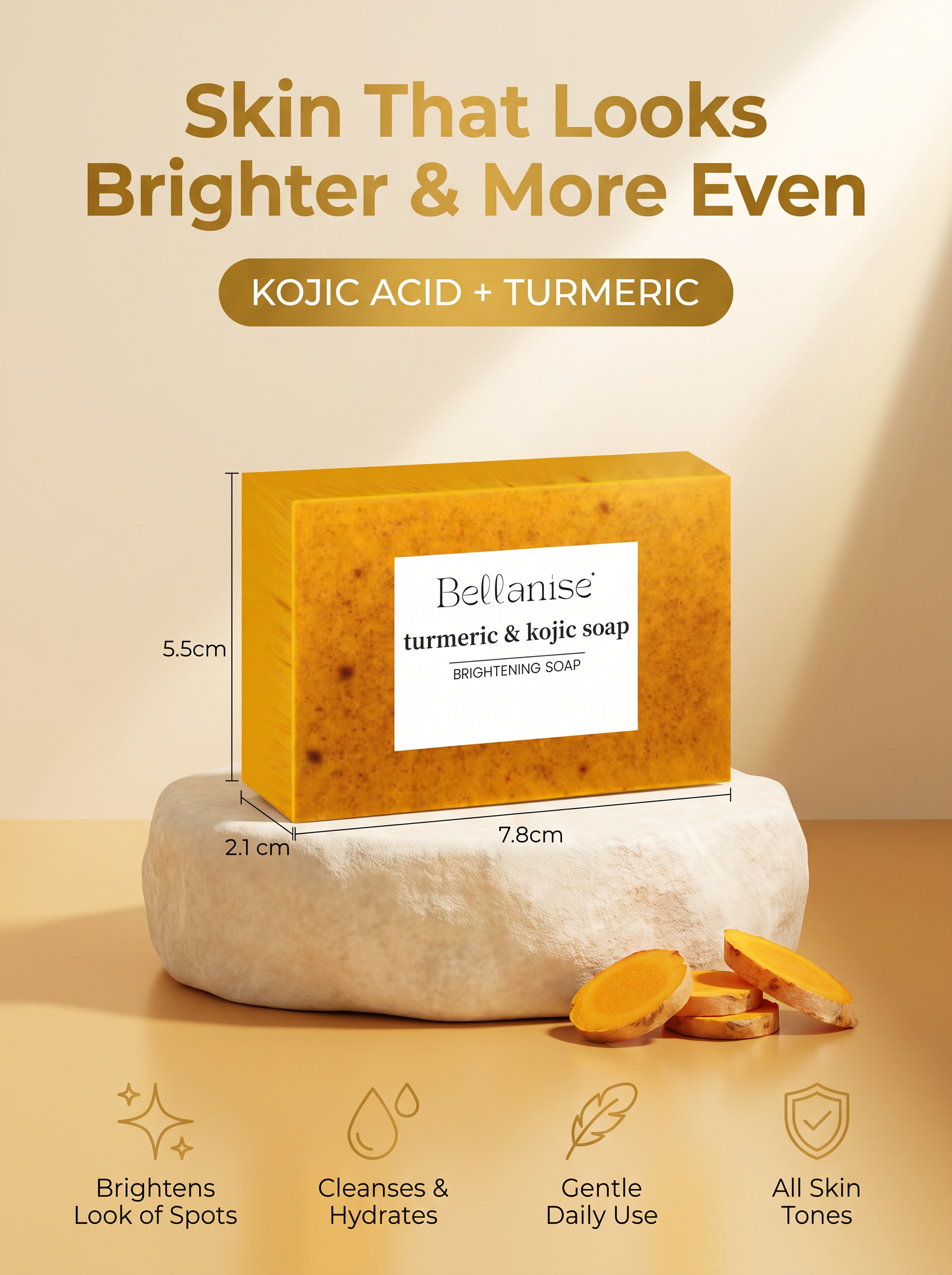 Clear, Bright Skin Bar — Kojic Acid + Turmeric
