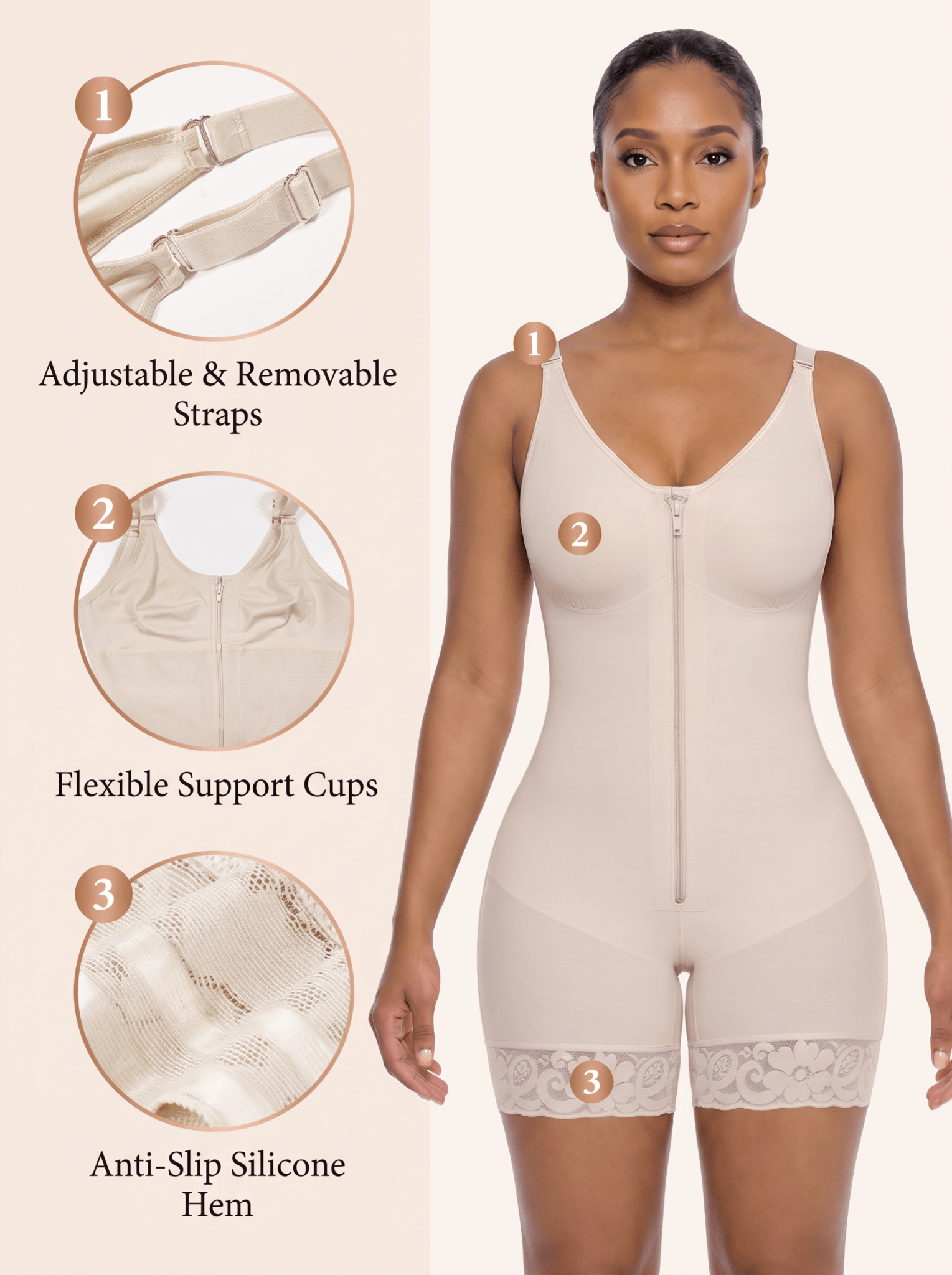 Stage 2 Sculpt & Support Faja — Built-In Bra Compression Bodysuit - Bellanise